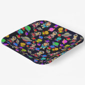 キッズレトロロボットと宇宙飛行士 ペーパープレート (傾斜あり)