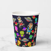 キッズレトロロボットと宇宙飛行士 紙コップ (裏面)