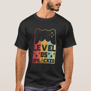 キッズレトロヴィンテージレベル5ロック解除されたビデオゲーム5th tシャツ