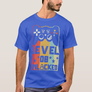 キッズレトロヴィンテージレベル8ロック解除されたビデオゲーム8th tシャツ