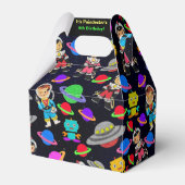 キッズレトロ宇宙飛行士とロボットパーソナライズされた フェイバーボックス (裏面サイド)