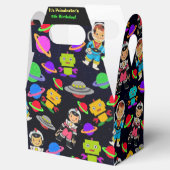 キッズレトロ宇宙飛行士とロボットパーソナライズされた フェイバーボックス (オープン)