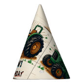 キッズレトロ男クールの子トラクター最初の1歳の誕生日 パーティーハット (右)