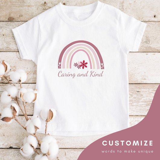 キッズレパーソナライズされたインボーフローラ Tシャツ