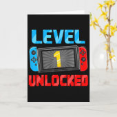 キッズレベル1ロック解除ゲーマー1st誕生日ギフトビデオ カード (黄色い花)