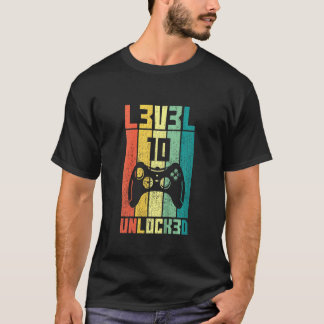 キッズレベル10ロック解除されたヴィンテージビデオゲーマー10th Bi Tシャツ