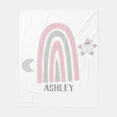 キッズレモダンインボーパーソナライズされた フリースブランケット (正面)