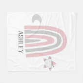 キッズレモダンインボーパーソナライズされた フリースブランケット (正面(横))