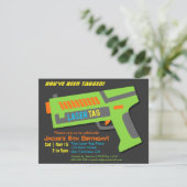 キッズレーザーラベルバースデーパーティ招待状 招待状 (スタンド正面)