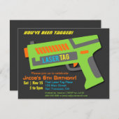 キッズレーザーラベルバースデーパーティ招待状 招待状 (正面/裏面)