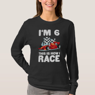 キッズレーシングカー6番目の誕生日6 4幼児フォルムル Tシャツ