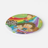 キッズレースオンアレインボー紙プレート ペーパープレート (アングル)