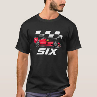 キッズレースカー6誕生日少年6 6歳の少年 Tシャツ