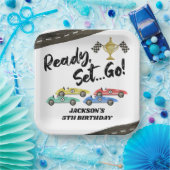 キッズレースカーAny Age Birthday Party ペーパープレート (パーティー)