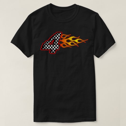 キッズレース誕生日パーティーボーイズガールズ4歳4日 Tシャツ (デザイン正面)