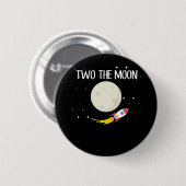 キッズロケットムーン2歳の誕生日の宇宙飛行士 缶バッジ (正面&裏面)