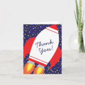 キッズロケット船キュートありがとう静止カード ノートカード (正面)