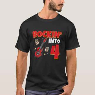 キッズロックイン4ロックスターギター4歳4日 Tシャツ