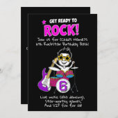 キッズロックスターをテーマにした誕生日パーティーは揺れる 招待状 (正面/裏面)