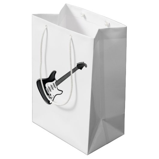 キッズ🎸🤣ロックスター誕生日ギターファンキーおもしろい ミディアムペーパーバッグ (裏面アングル)