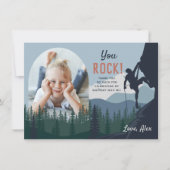 キッズロック登山誕生日写真 サンキューカード (正面)