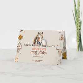 キッズロデオカウボーイ素朴ウェスタン招待状 招待状