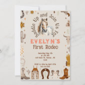 キッズロデオカウボーイ素朴ウェスタン 招待状 (正面)