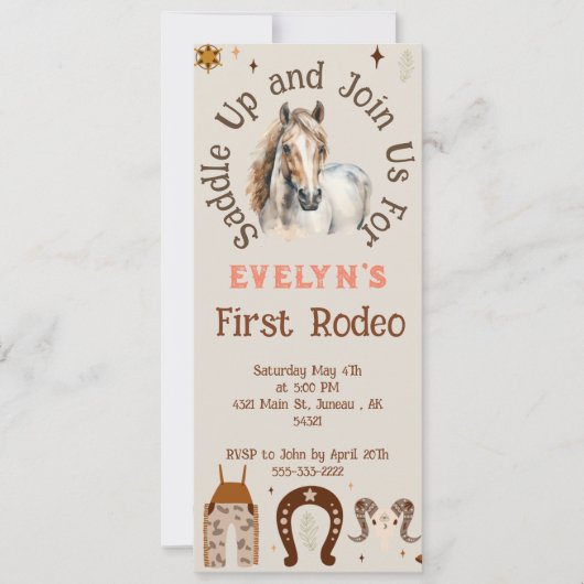 キッズロデオカウボーイ素朴ウェスタン 案内状 (正面)