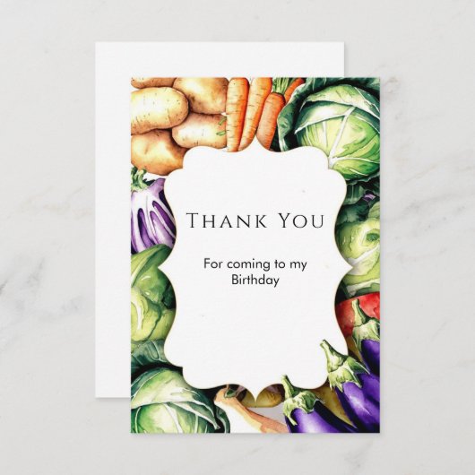 キッズローカル栽培農家市場誕生日 サンキューカード (正面/裏面)