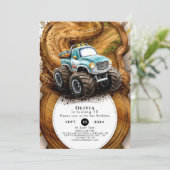 キッズロードお洒落モンスタートラック誕生日 招待状 (スタンド正面)