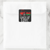 キッズロードオブラブトラクターかわいいバレンタインデー スクエアシール (バッグ)