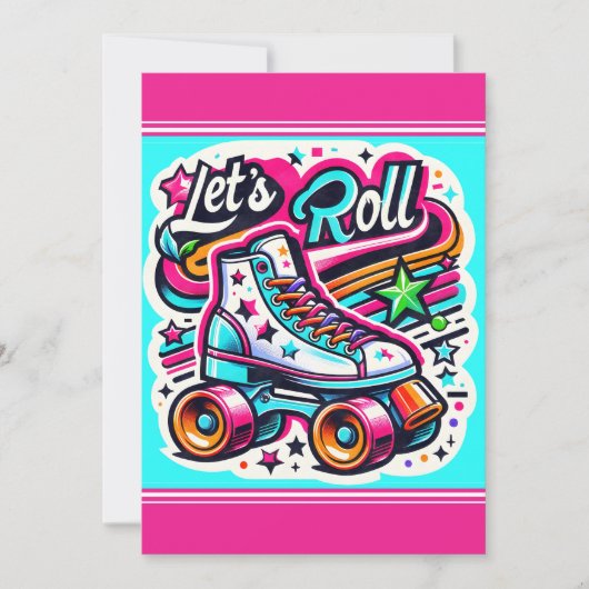キッズローパーソナライズされたラースケートで滑るパーティの招待状 招待状 (正面)