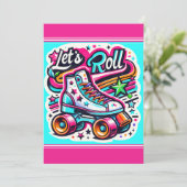 キッズローパーソナライズされたラースケートで滑るパーティの招待状 招待状 (スタンド正面)