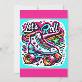 キッズローパーソナライズされたラースケートで滑るパーティの招待状 招待状