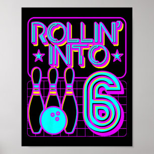 キッズローライン6ボーリングボウリングをする人、 クリケットの投手第6誕生日パー ポスター