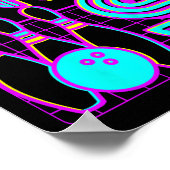 キッズローライン9ボーリングレトロボウリングをする人、 クリケットの投手9番目の誕生日 ポスター (角)