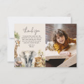 キッズワイルドアニマルフォト誕生日 サンキューカード (正面)