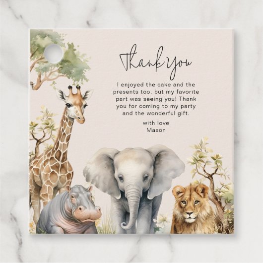 キッズワイルドアニマルフォト誕生日 フェイバータグ (正面)