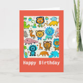 キッズワイルドアニマル誕生日カード カード (正面)