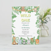 キッズワイルドワン1歳の誕生日パーティの招待状 招待状 (スタンド正面)