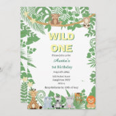 キッズワイルドワン1歳の誕生日パーティの招待状 招待状 (正面/裏面)