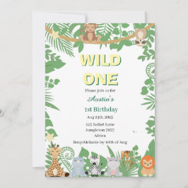 キッズワイルドワン1歳の誕生日パーティの招待状 招待状