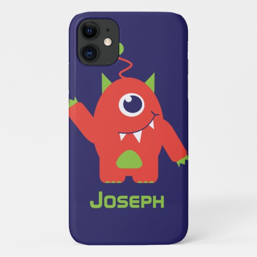 キッズワン目エイリアンオレンジと青の名前 Case-Mate iPhoneケース (裏面)