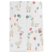 キッズワン間抜けガチョウかわいい誕生日パーティー ミディアムペーパーバッグ (正面)