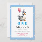 キッズワン間抜けグースファースト誕生日 招待状 (正面)