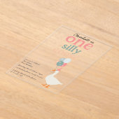 キッズワン間抜けグース1stかわいい誕生日パーティー アクリル招待状 (レイダウン)