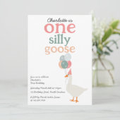 キッズワン間抜けグース1stかわいい誕生日パーティー 招待状 (スタンド正面)