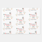 キッズワン間抜けグース1stかわいい誕生日名前をカスタムする ラッピングペーパーシート (正面)