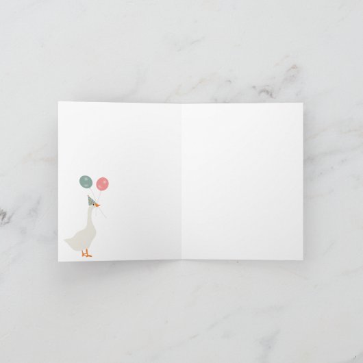 キッズワン間抜けグース1stかわいい誕生日 カード (内部)