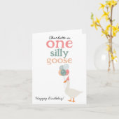 キッズワン間抜けグース1stかわいい誕生日 カード (黄色い花)